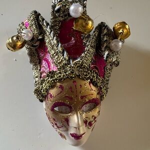 Pink and Gold Jester Mask